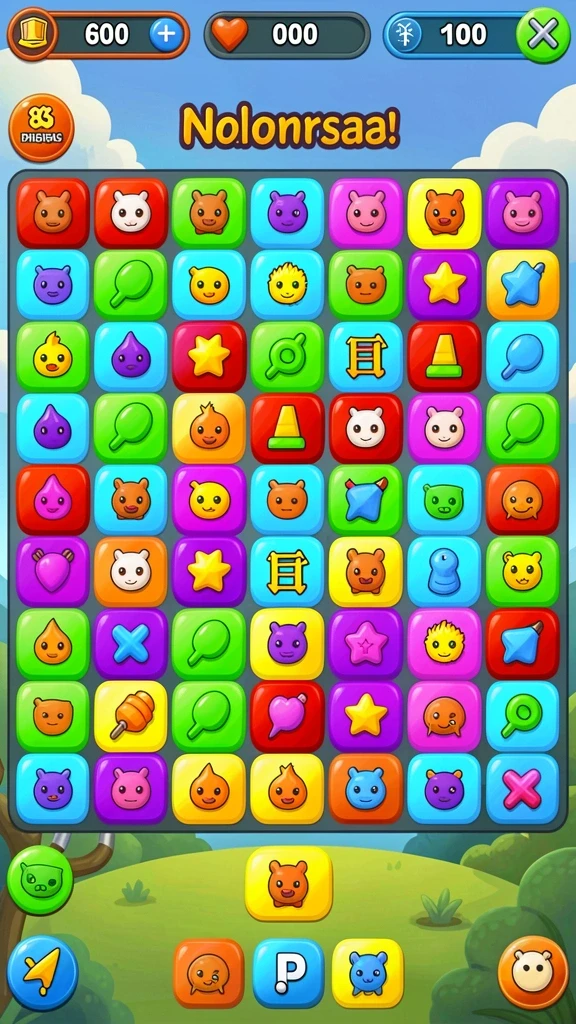 666f - Screenshot menunjukkan lingkungan permainan yang penuh warna.